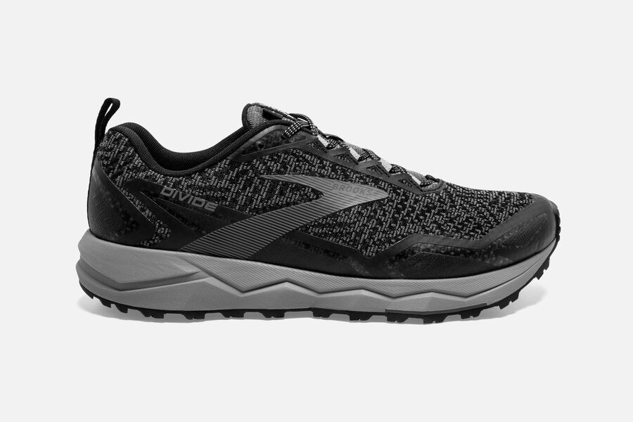 Divide Trail Brooks Running Shoes NZ Mens - Black/Grey - MEGSXU-309